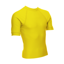 Unisex Short Sleeve Rash Guard, Yellow