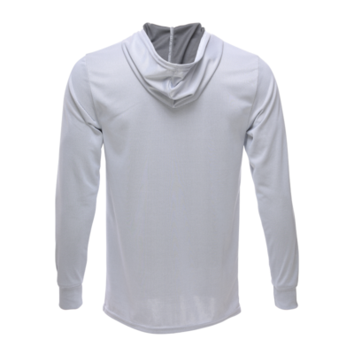 Unisex Long Sleeve Hoodie Bamboo Dry Shirt Back, Grey